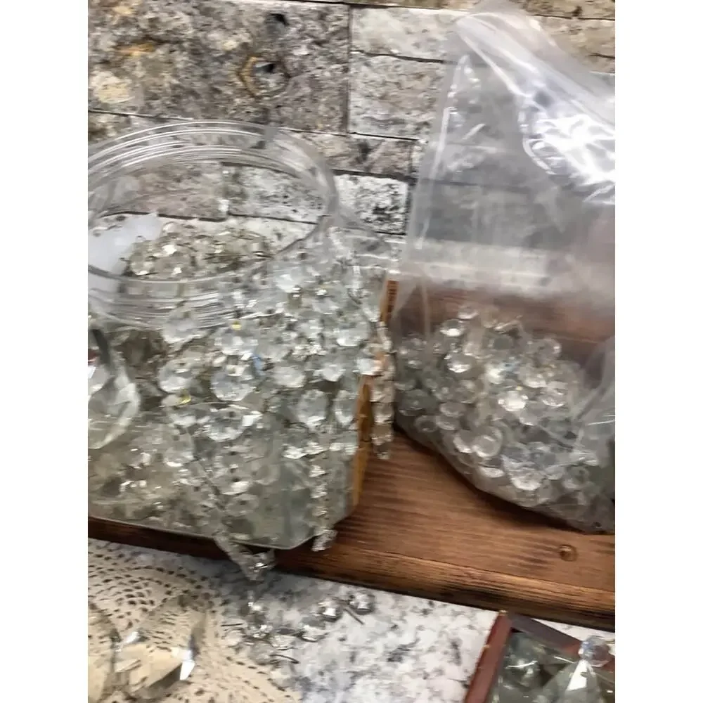 Bulk Lot of Vintage Crystal Chandelier Prisms and Parts